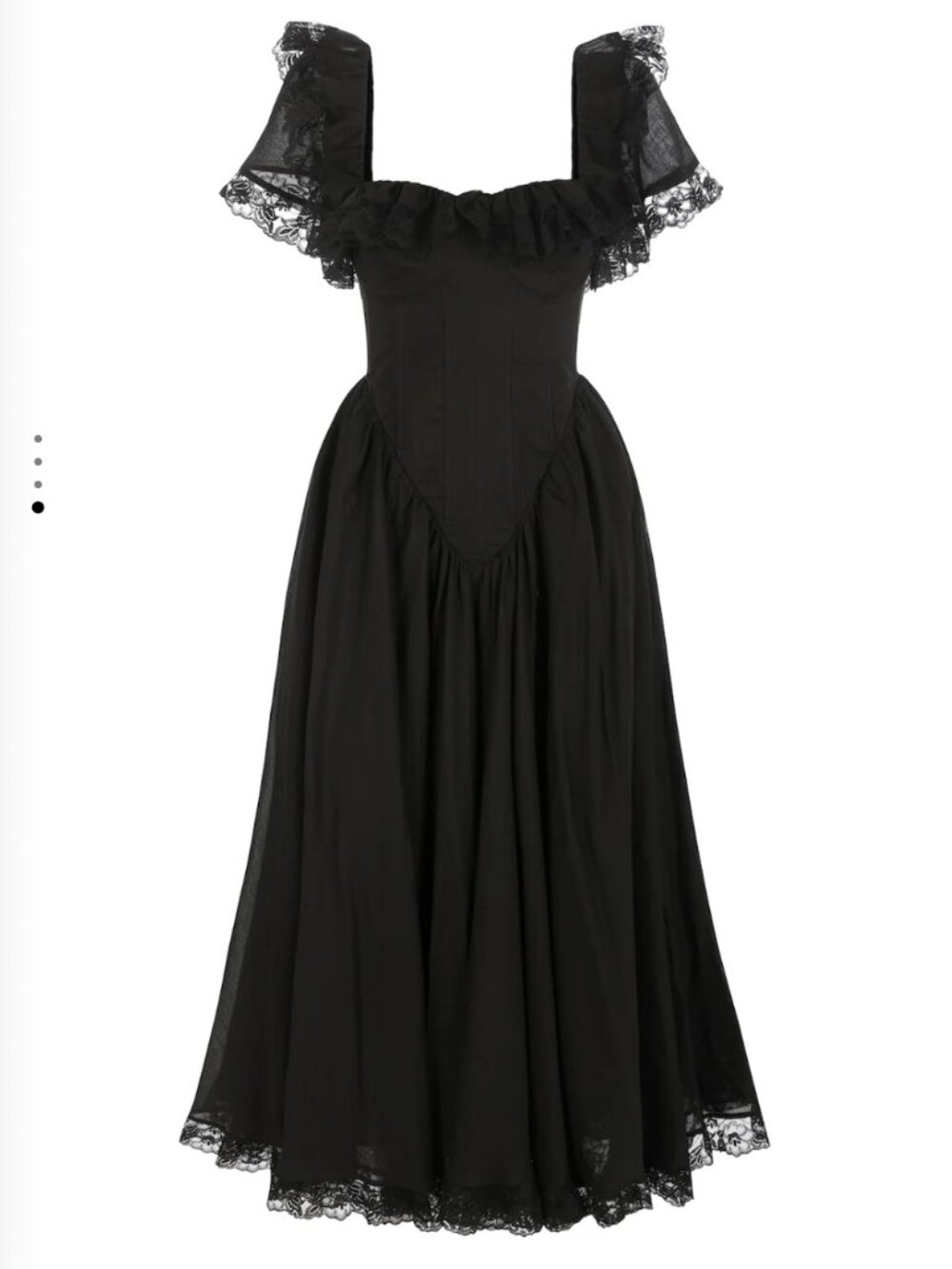 Selkie The Caviar Cupid Midi Dress Medium Black Noir - Picture 5 of 10